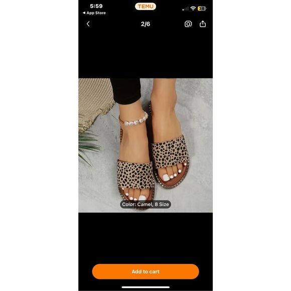 Qupid Leopard and Cream Slides - Picture 3 of 5